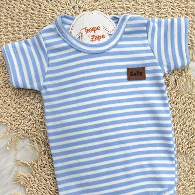  CONJ. DE MALHA 3 PEÇAS - Girafa Azul - Off White e Azul